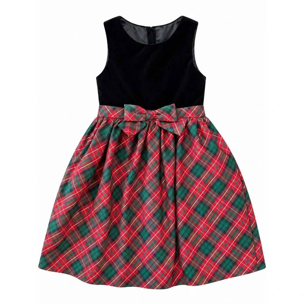 Gymboree Girls Matching Family Plaid Bow Dress A Royal Christmas Girls Size 8